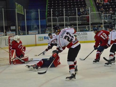 STRONG OFFENSE HELPS ICERAYS TO WIN OVER BULLS, 5-3