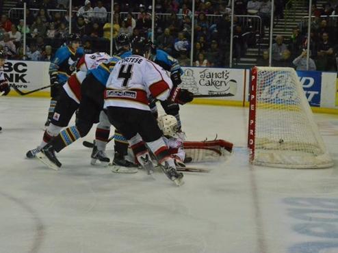 ICERAYS MUFFLED BY KILLER BEES, 4-1