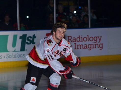 MICHAUD HELPS ICERAYS PREVAIL OVER BRAHMAS IN OVERTIME, 4-3