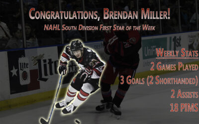 Brendan Miller Named South Division First Star of the Week