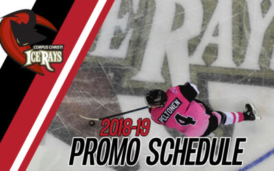 ICERAYS ANNOUNCE 2018-19 PROMOTIONAL SCHEDULE