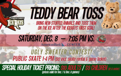 HOLIDAY PRICING, TEDDY BEAR TOSS, PUBLIC SKATE ANNOUNCED