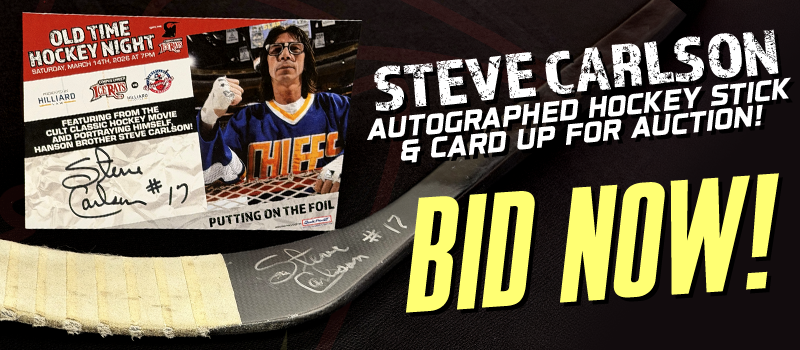 Steve Carlson Autographed Hockey Stick & Card Auction - Click to Bid!