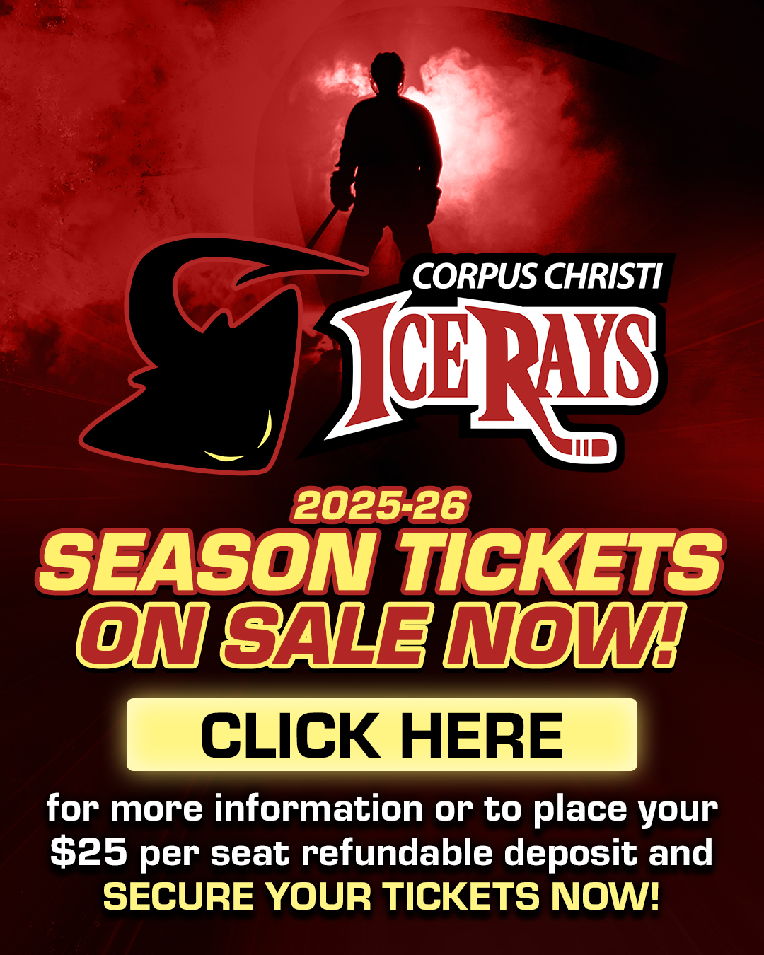 Click Here for more information or to place your $25 per seat refundable deposit