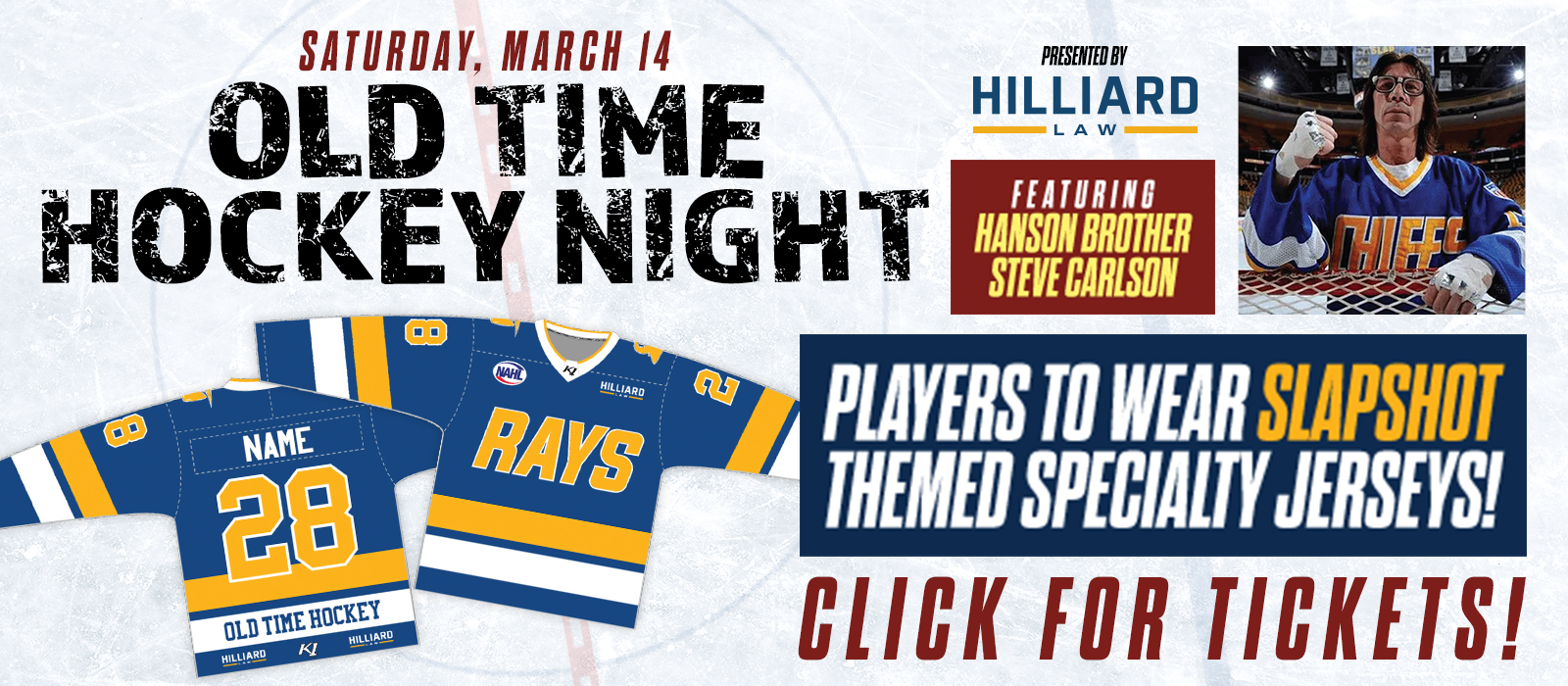 Old Time Hockey Night featuring Hanson Brother Steve Carlson