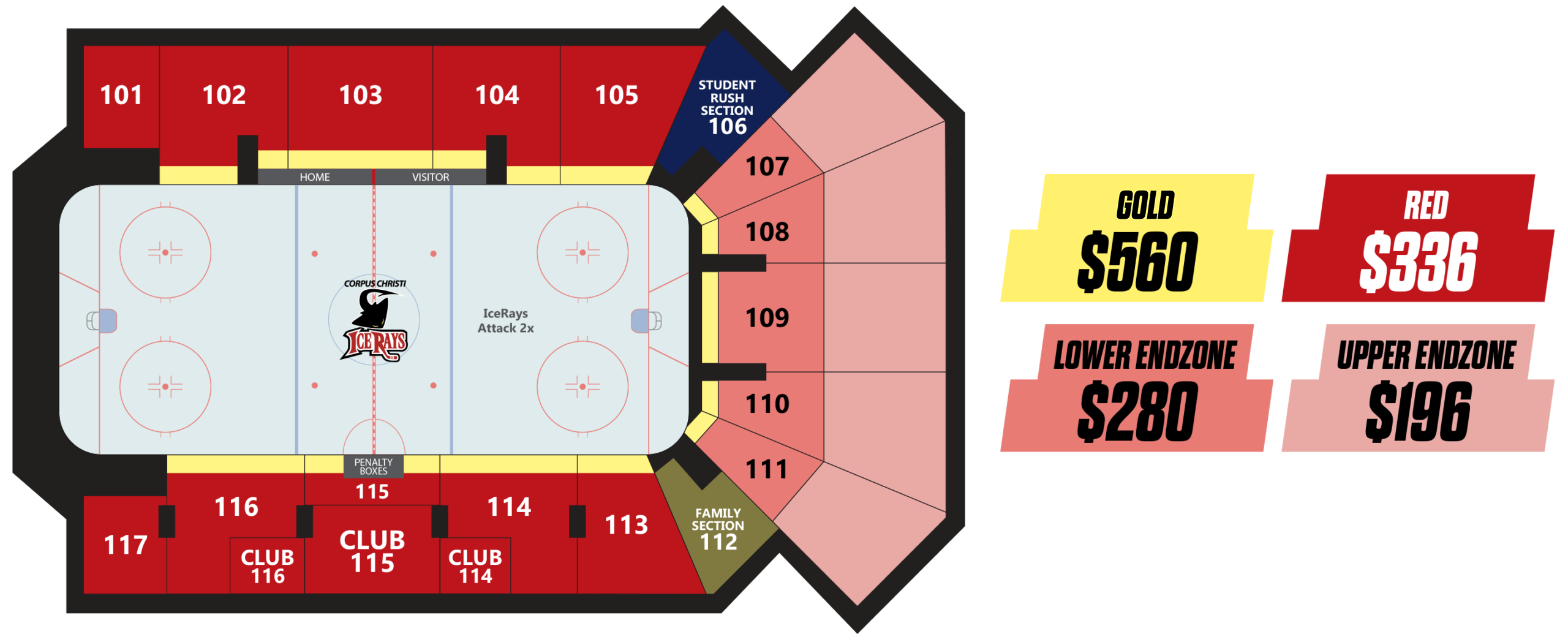 2026-27 Season Tickets Seating Pricing