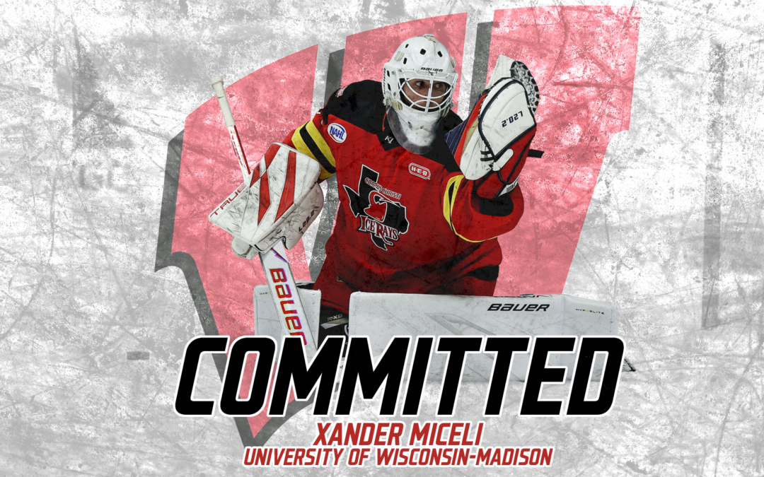 IceRays Goaltender Xander Miceli Commits to Division I Univeristy of Wisconsin